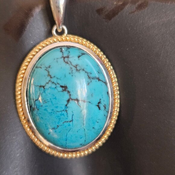 Jay King Jewelry - Jay King Turquoise Necklace, Sterling Silver with 18K accent